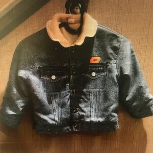 Kids Denim Jacket with Cream Collar